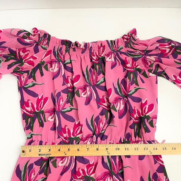 WAYF Cassidy Pink Floral Off The Shoulder Maxi Dress - Picture 8 of 8